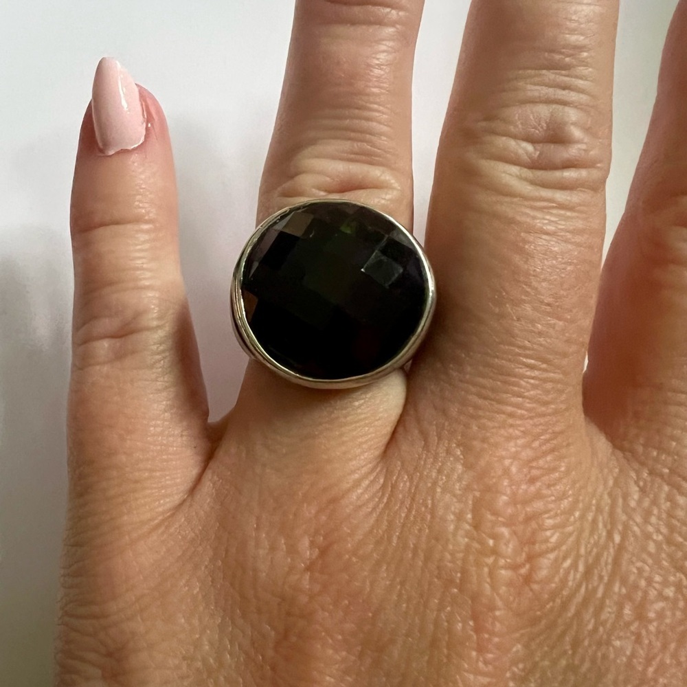 Chunky Vintage Black & Silver Ring